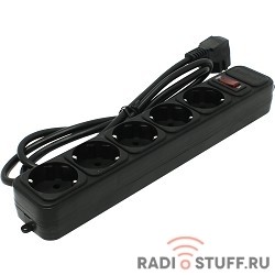 Exegate EX221175RUS Сетевой фильтр Exegate SP-5-1.8B (5 розеток, 1.8м, евровилка, черный)