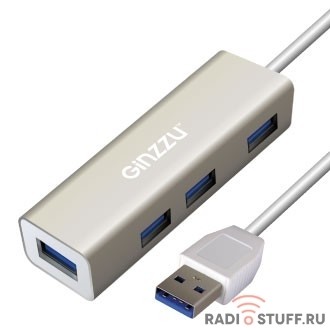 HUB GR-517UB Ginzzu USB 3.0, 4 порта USB3.0, 20см кабель 