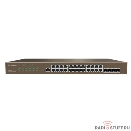 IP-COM G3328F Коммутатор управляемый в стойку, 24*1Gbit RJ45, 4*SFP 1Gbit,  console port
