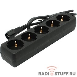 Exegate EX221201RUS Сетевой фильтр Exegate SPU-5-1.2B (5 розеток, 1.2м, UPS вилка, черный)