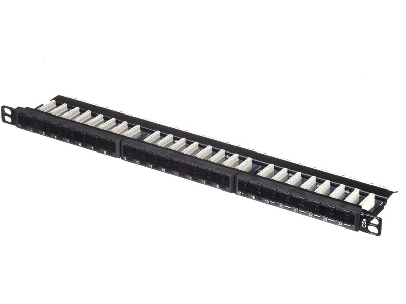 Патч-панель UTP, 19", 24 порта RJ45, cat.5е, 0,5U, Dual Type, NETKO Expert CKC