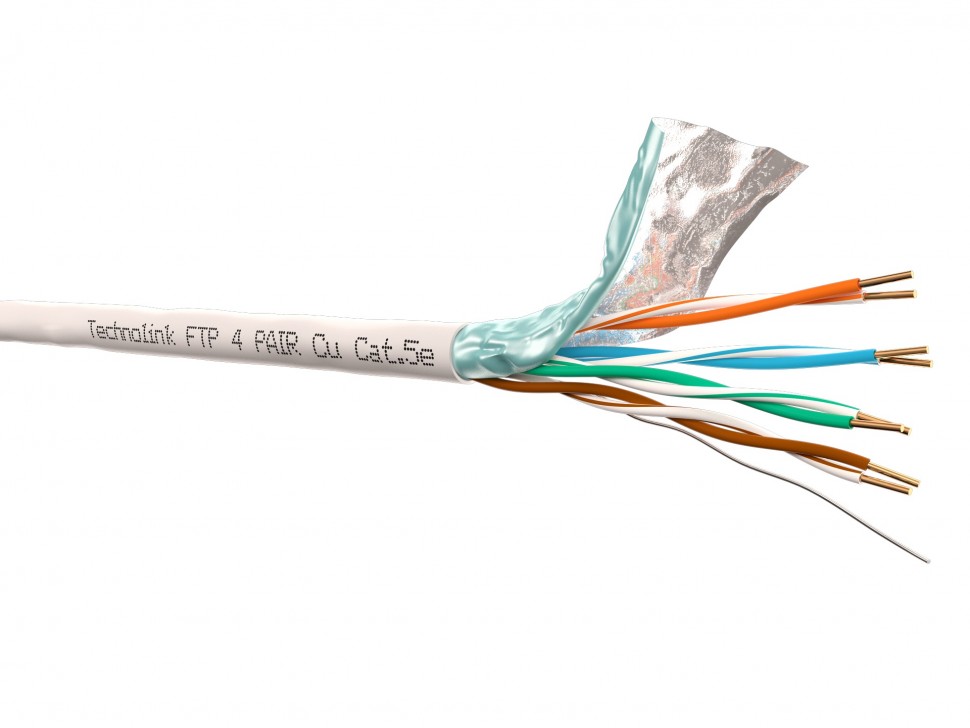 Кабель Technolink FTP4 cat.5е, одножильный, экранированный, 305м, Cu
