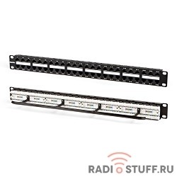 Патч-панель высокой плотности 19", 1U, 48 портов, cat.5e, Dual Type, Hyperline
