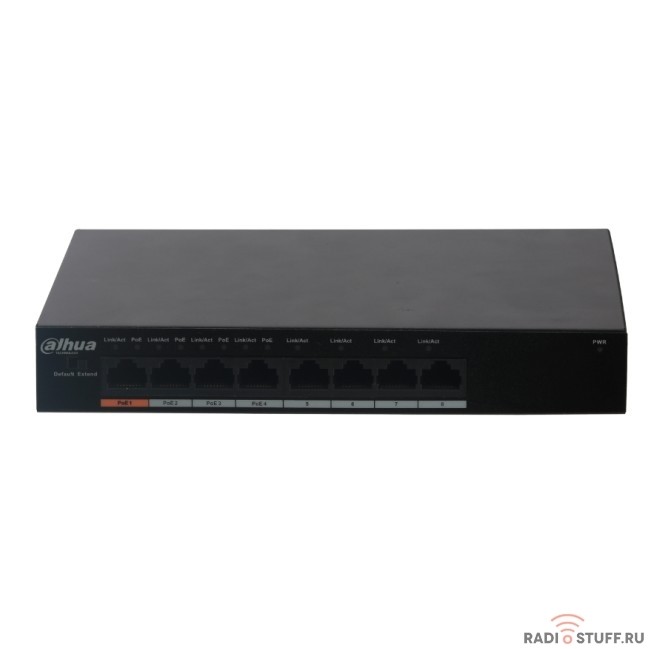 EZ-IP EZ-388ET-60 8 портовый коммутатор с 4-мя PoE портами неуправляемый; 4 x10/100 Base-T(PoE); 4 х10/100 Base-T; IEEE802.3af/IEEE802.3at/Hi-PoE;РОЕ: 60 Вт