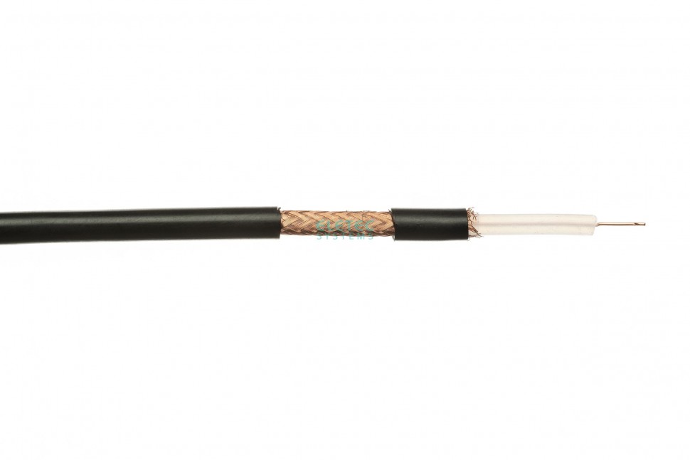 Кабель коаксиальный RG-59 B/U OUTDOOR  экран 112%, черный, 200 м