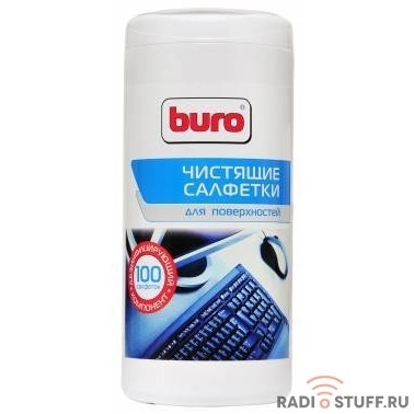 Туба с чистящими салфетками BURO BU-Tsurface, для поверхностей, 100шт.  [817441]