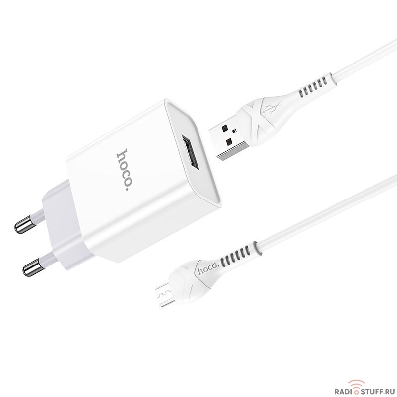 HOCO HC-27954 C81A/ Сетевое ЗУ + Кабель Micro 1m/ 1 USB/ Выход: 10.5W/ White