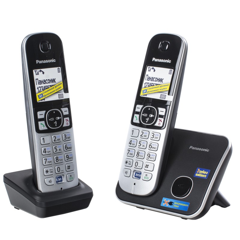 Panasonic KX-TG6812RUB Радиотелефон черный (2 трубки с ЖК диспл., DECT)