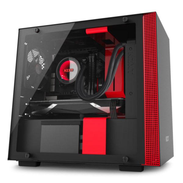 NZXT CA-H200B-BR H200 MINI-ITX MATTE BLACK/RED