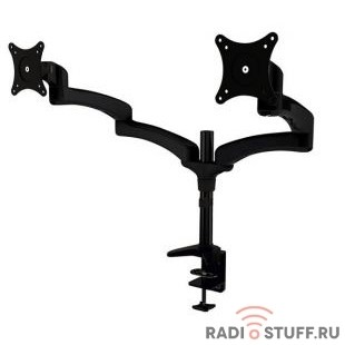 Cactus CS-VM-FE124D-BK черный Кронштейн для 2-х мониторов 15"-27" макс.8кг настольный поворот и наклон