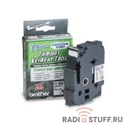 Brother TZESE4 Пленка для наклеек security tape 18мм*8м черный на белой осн.