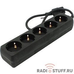 Exegate EX221200RUS Сетевой фильтр Exegate SPU-5-0.5B (5 розеток, 0.5м, UPS вилка, черный)